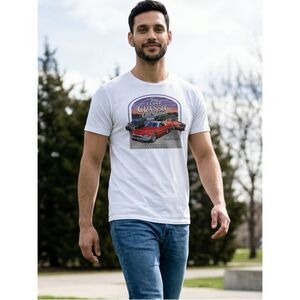 NWOT Unisex 2014 Elko Classic Car Show Nevada White Graphic Tee Shirt- Size 3XL